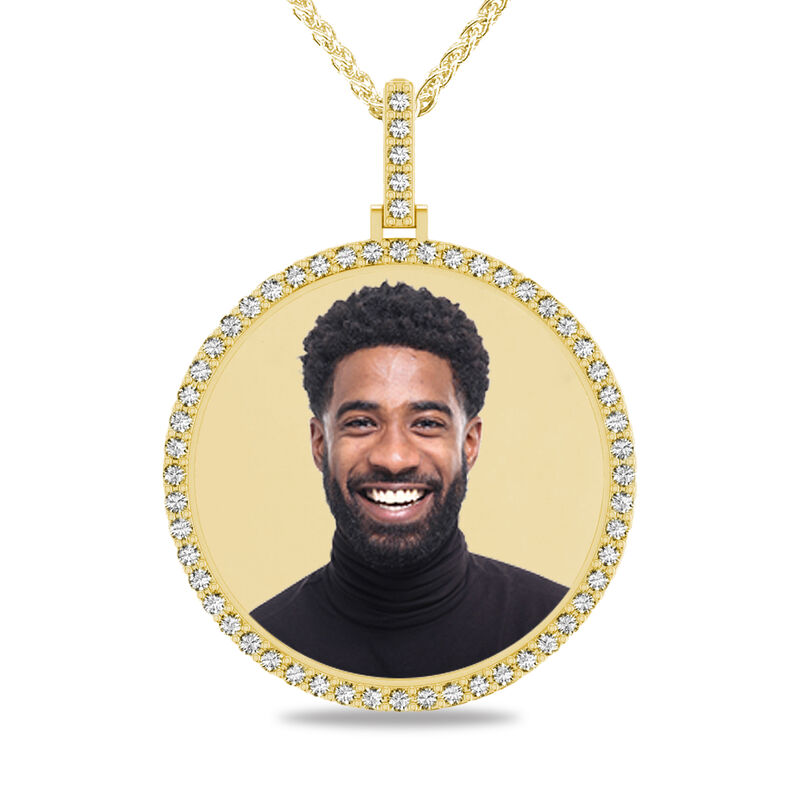 Lab Grown Diamond 1 1/4ctw Round Pendant in 10K Yellow Gold image number null